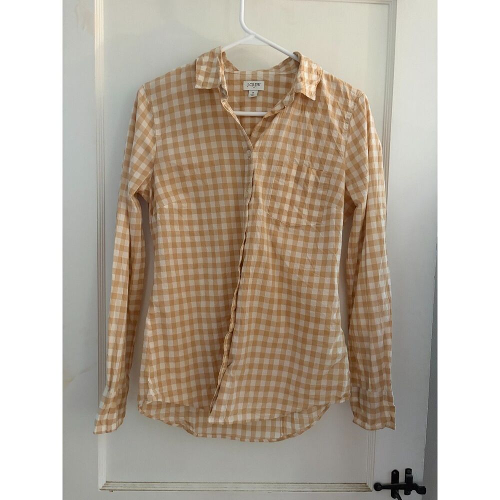 J.Crew Factory Women's Gingham Checked Button Up l Sz.S